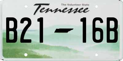 TN license plate B2116B