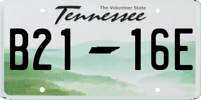 TN license plate B2116E