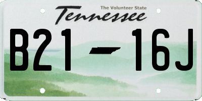 TN license plate B2116J