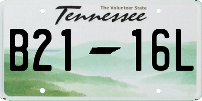TN license plate B2116L