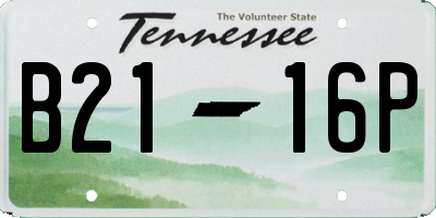 TN license plate B2116P