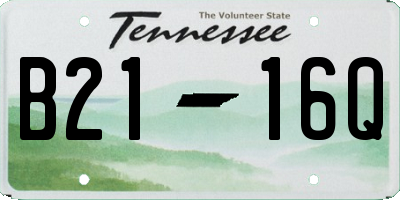 TN license plate B2116Q