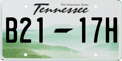 TN license plate B2117H