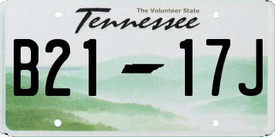 TN license plate B2117J