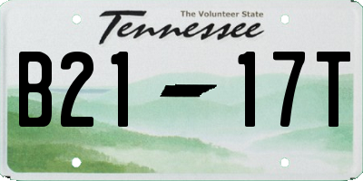 TN license plate B2117T