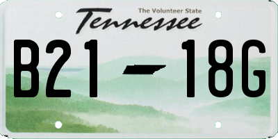 TN license plate B2118G