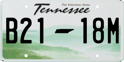 TN license plate B2118M