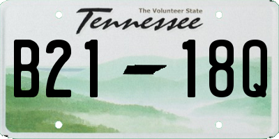 TN license plate B2118Q