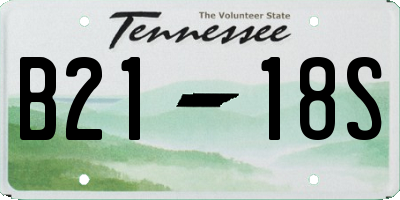 TN license plate B2118S