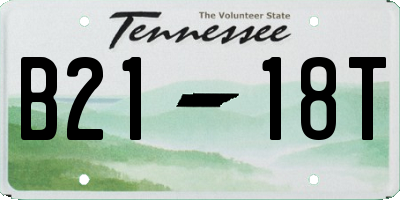 TN license plate B2118T