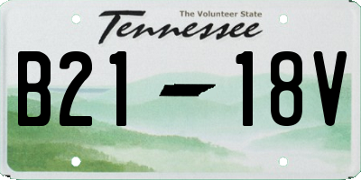 TN license plate B2118V