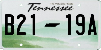TN license plate B2119A
