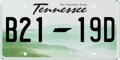 TN license plate B2119D