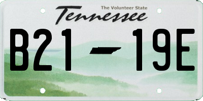 TN license plate B2119E