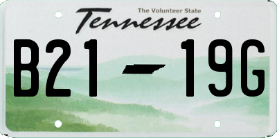 TN license plate B2119G