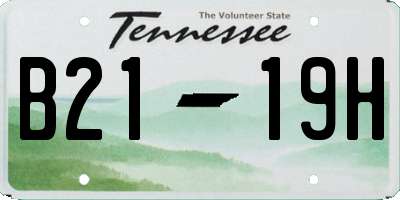 TN license plate B2119H