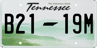 TN license plate B2119M