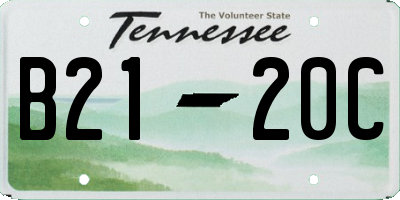 TN license plate B2120C