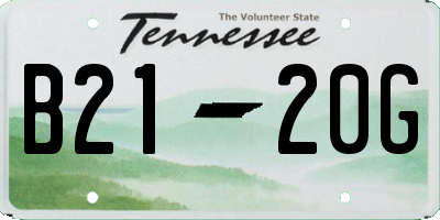 TN license plate B2120G