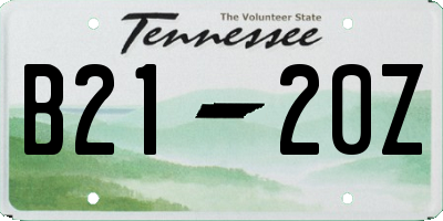 TN license plate B2120Z