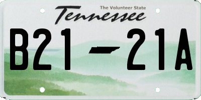 TN license plate B2121A