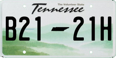 TN license plate B2121H