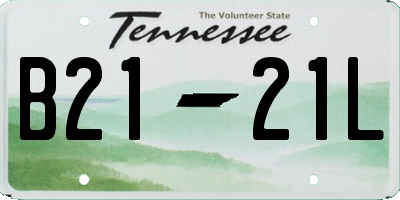 TN license plate B2121L