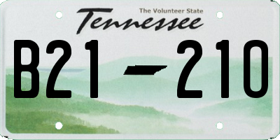 TN license plate B2121O