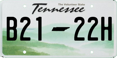 TN license plate B2122H