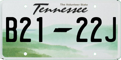 TN license plate B2122J