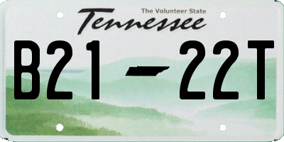TN license plate B2122T
