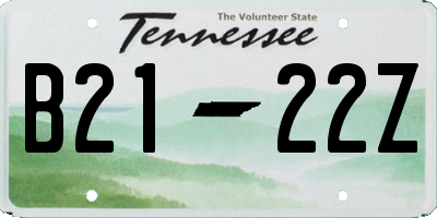 TN license plate B2122Z