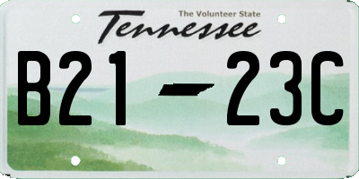 TN license plate B2123C