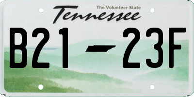 TN license plate B2123F