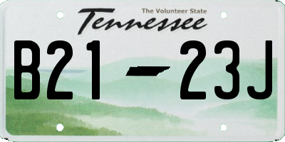 TN license plate B2123J