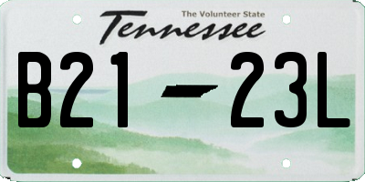 TN license plate B2123L