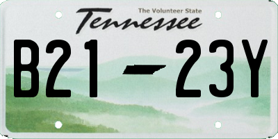 TN license plate B2123Y