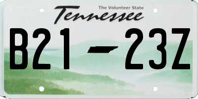 TN license plate B2123Z
