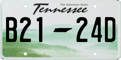 TN license plate B2124D