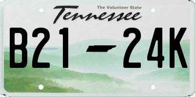 TN license plate B2124K