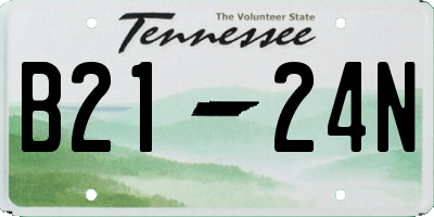 TN license plate B2124N