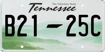 TN license plate B2125C