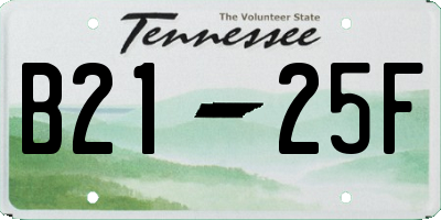 TN license plate B2125F