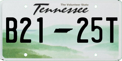TN license plate B2125T