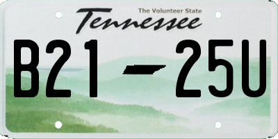TN license plate B2125U