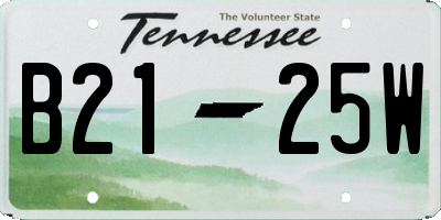 TN license plate B2125W