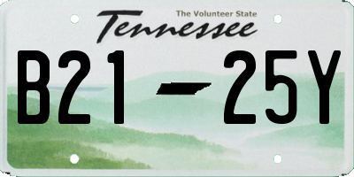 TN license plate B2125Y