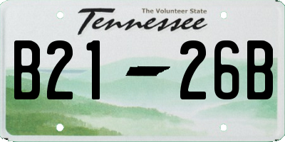 TN license plate B2126B