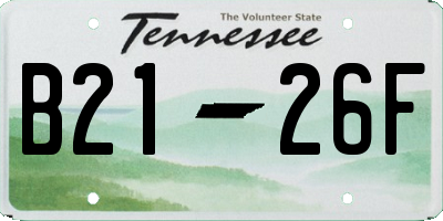 TN license plate B2126F