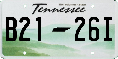 TN license plate B2126I